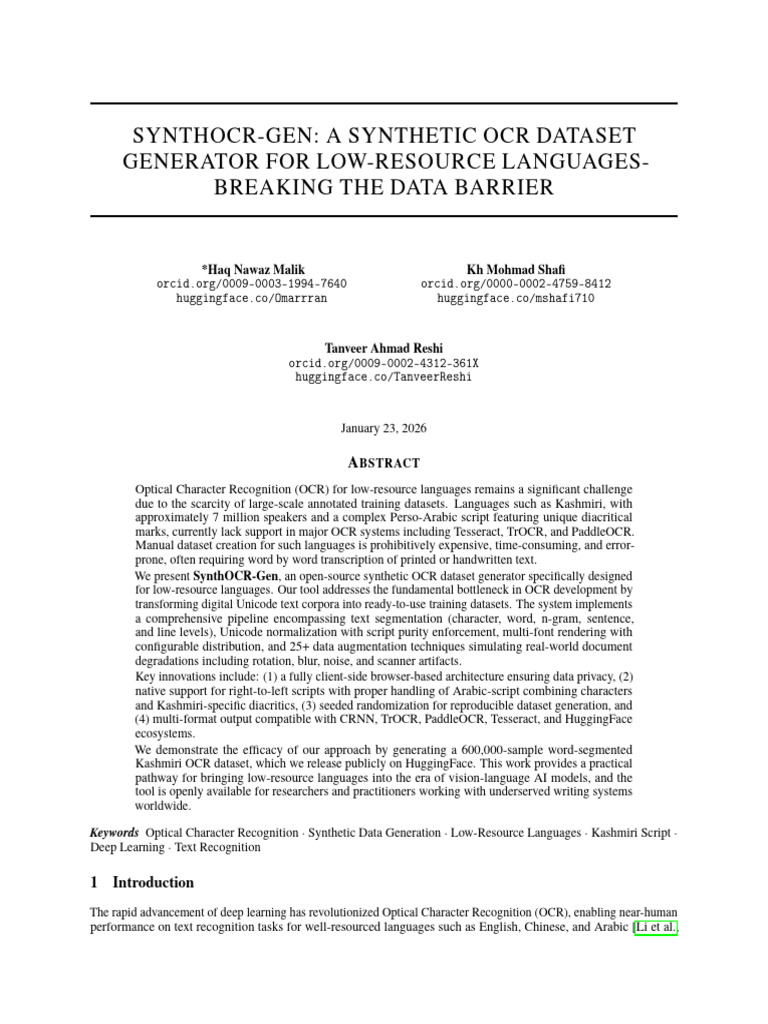 A Synthetic Ocr Dataset | PDF | Optical Character Recognition | Image ...