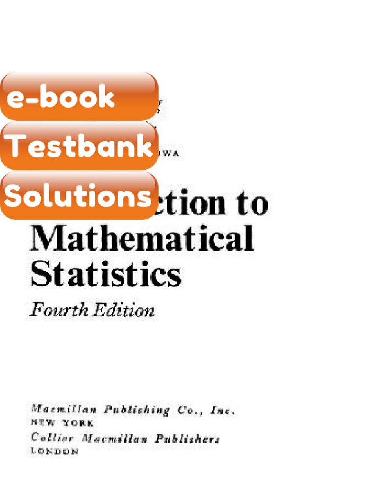Testbank - Introduction To Mathematical Statistics | PDF | Subscription ...