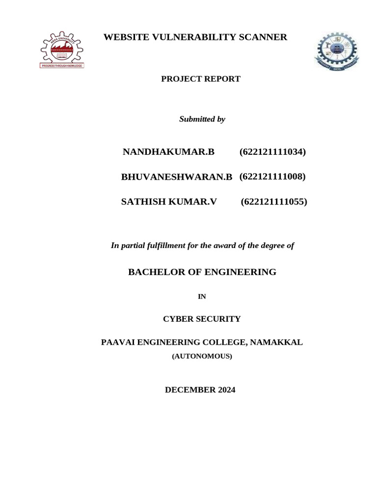 Nandhakumar Project Report | PDF | Software Testing | Databases