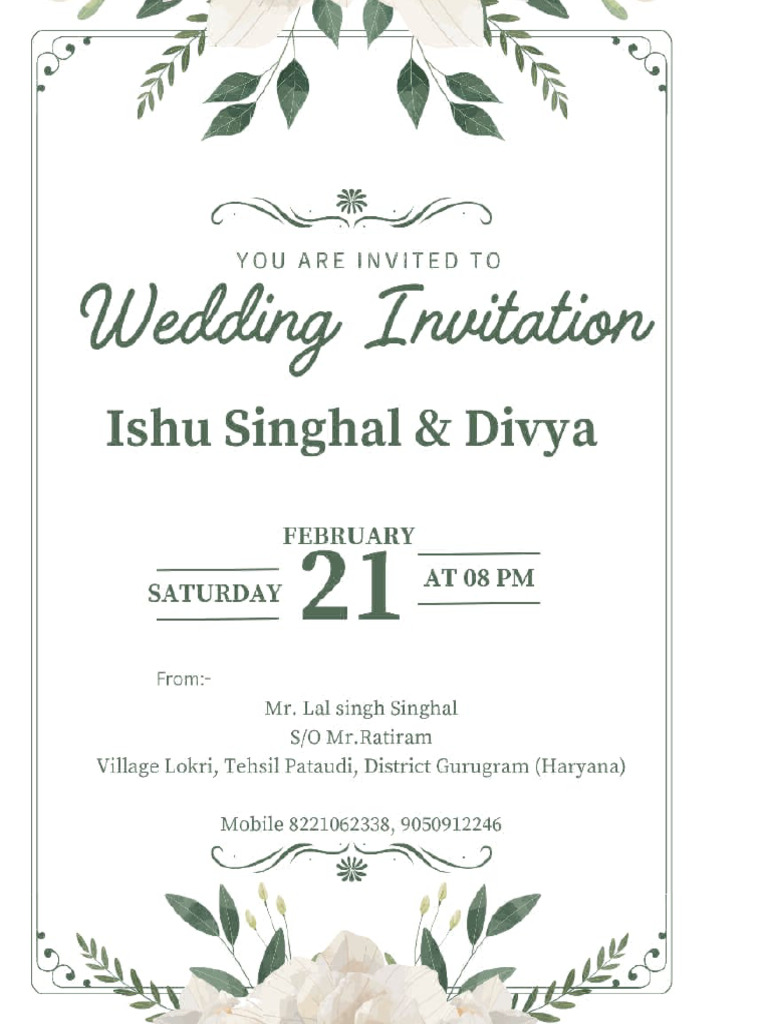 Wedding Invitation Card | PDF