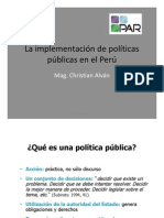 La Implementacion de Politicas Publicas en El Peru