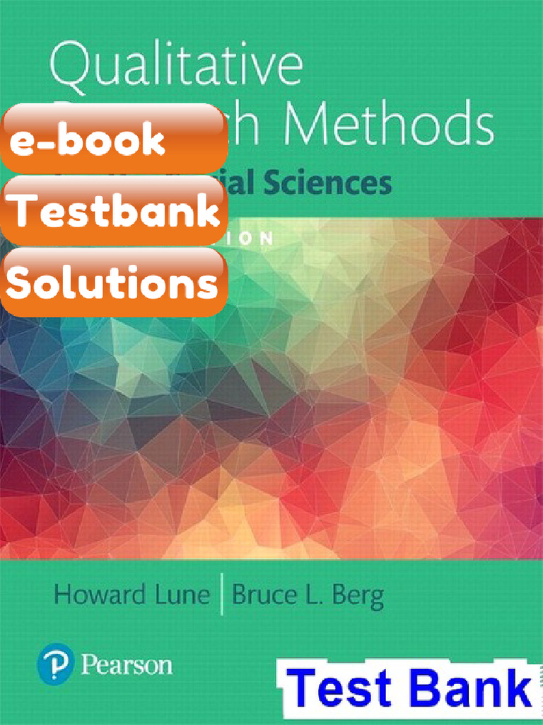Qualitative Research Methods For The Social Sciences 9th Edition Lune ...