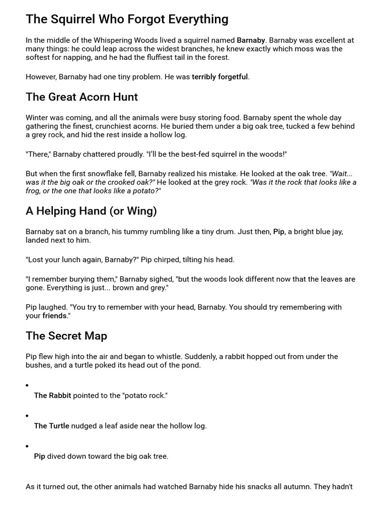 The Squirrel Who Forgot Everything | PDF