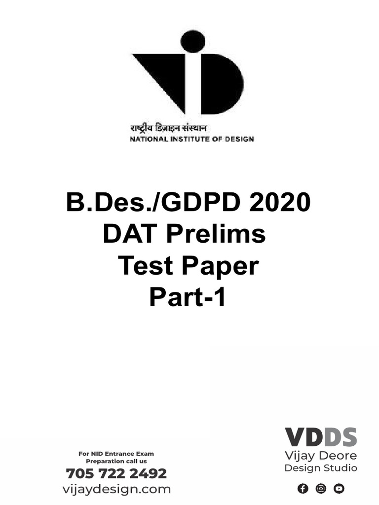 NID 2020 Previous Year Paper | PDF | Survey Methodology | Qualifications