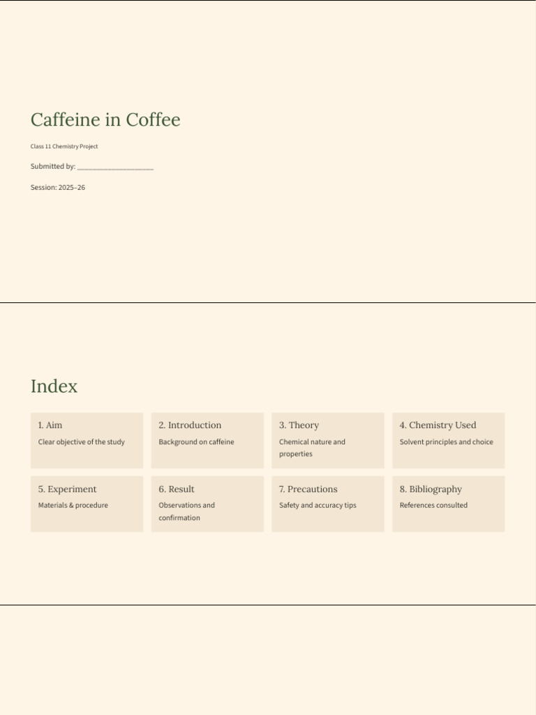 Caffeine in Coffee (1) | PDF | Caffeine | Solubility
