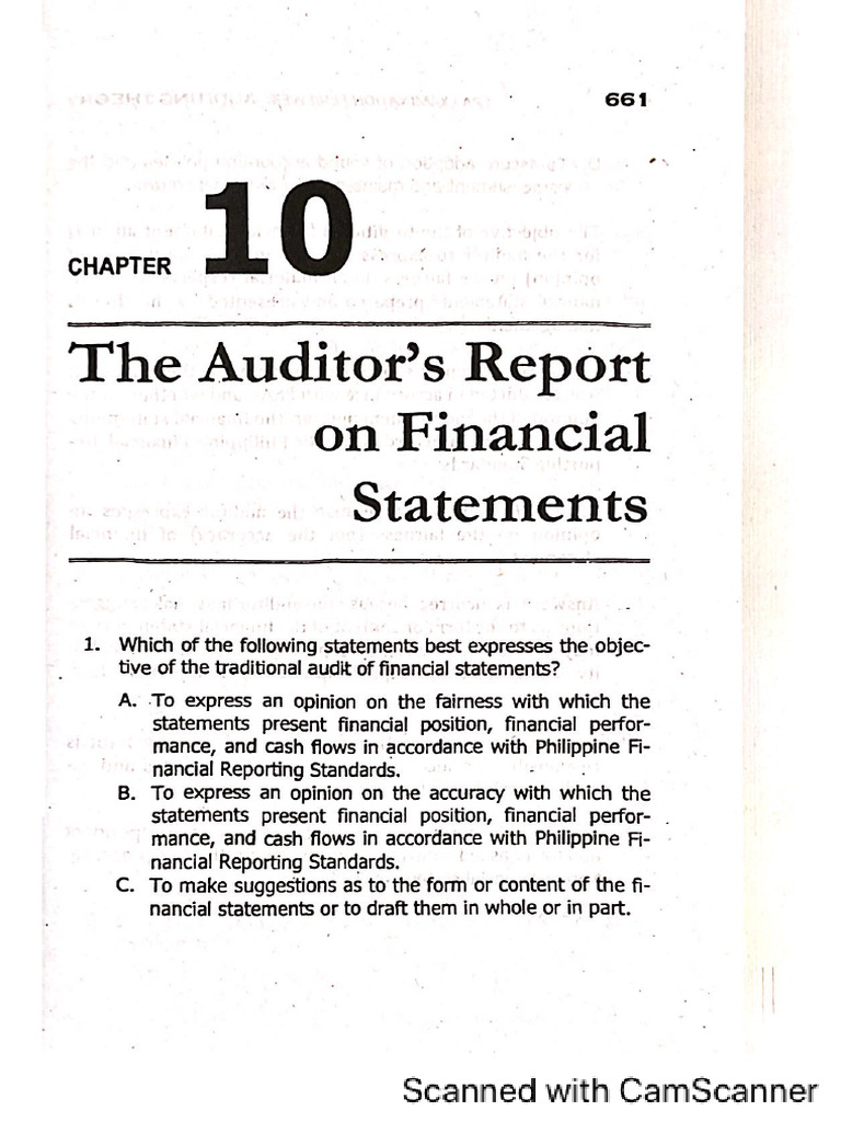 The Auditor’s Report on FS | PDF