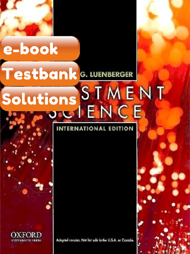 Testbank - Investment Science | PDF | Subscription Business Model ...