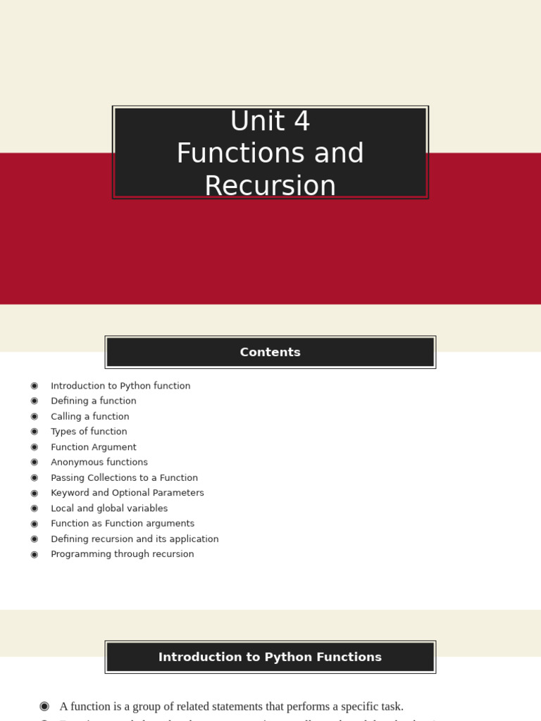 Unit 4 Functions and Recursion | PDF | Parameter (Computer Programming ...