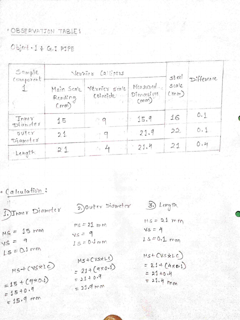 MMM - Exp-1 Observation Table | PDF