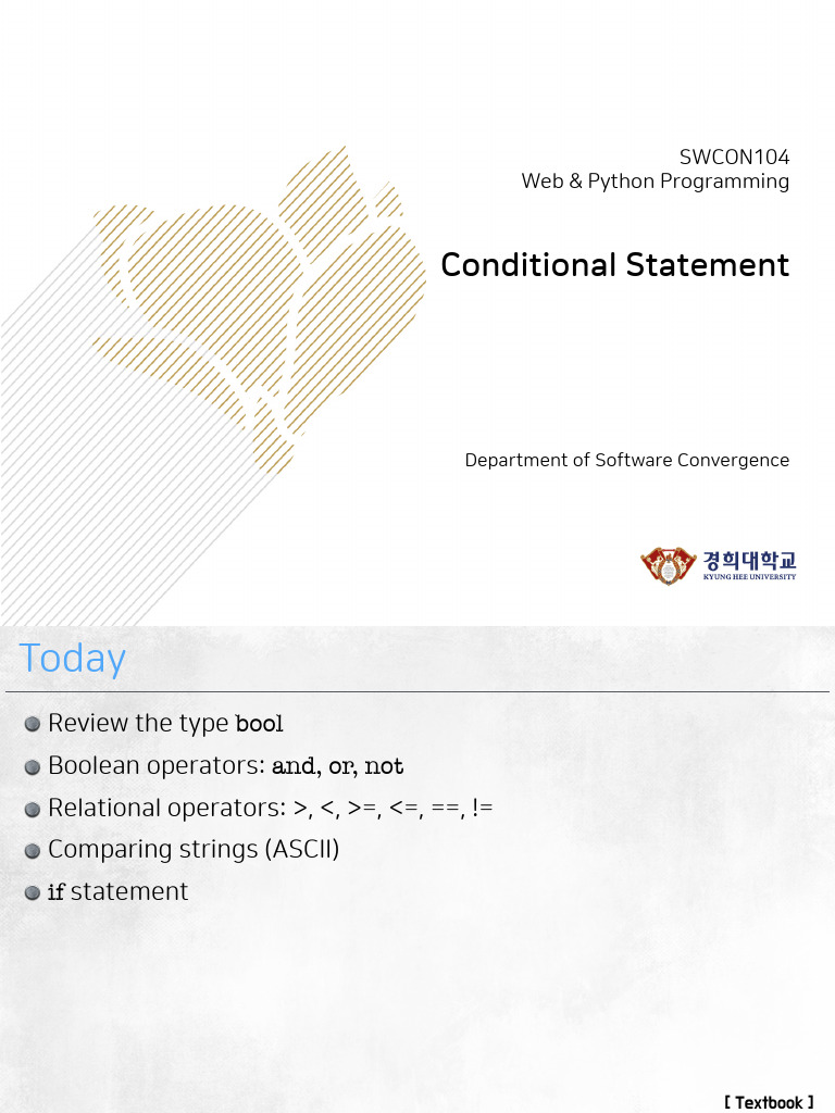 Lecture 07 ConditionalStatement | PDF | Boolean Data Type ...