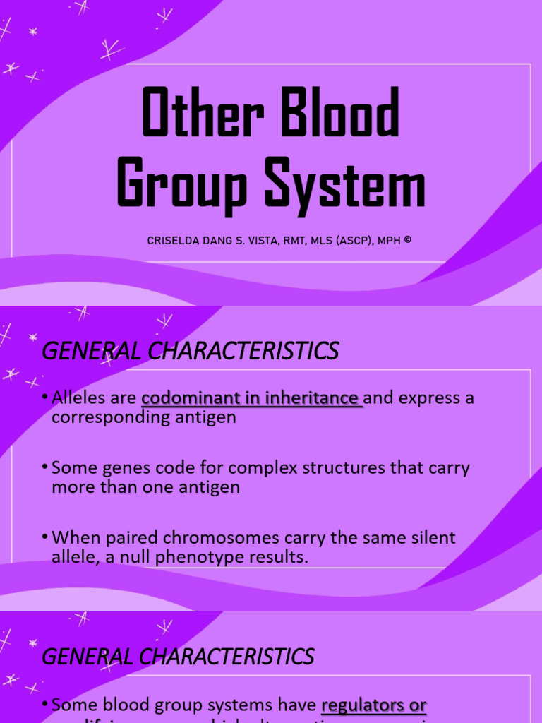 Session 6 - Other Blood Group System-Part 1 | PDF | Blood Type | Antibody