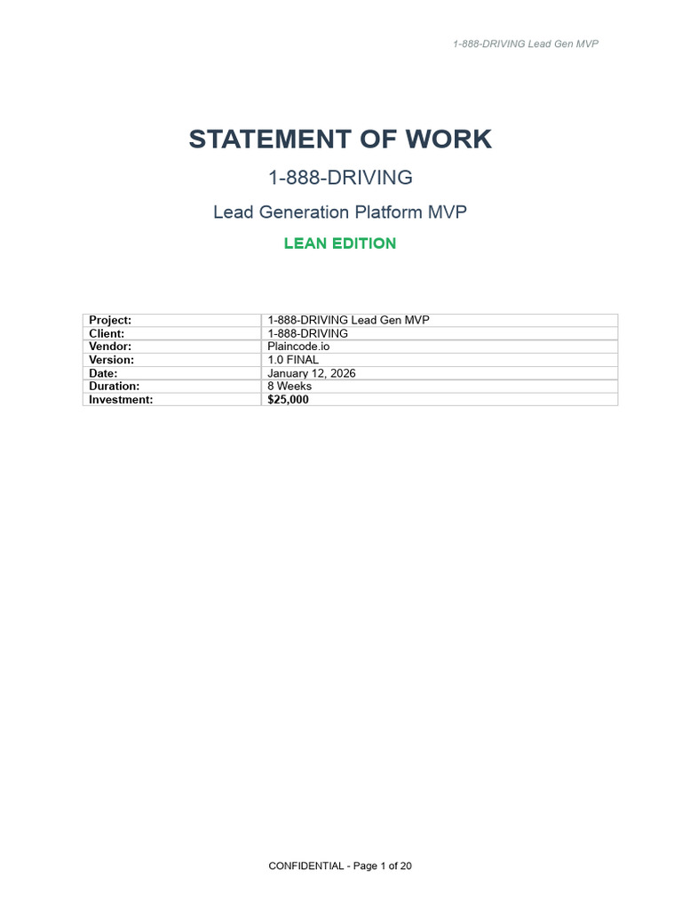 1888 Driving Sow Lean Mvp v2.Docx | PDF | Interactive Voice Response ...