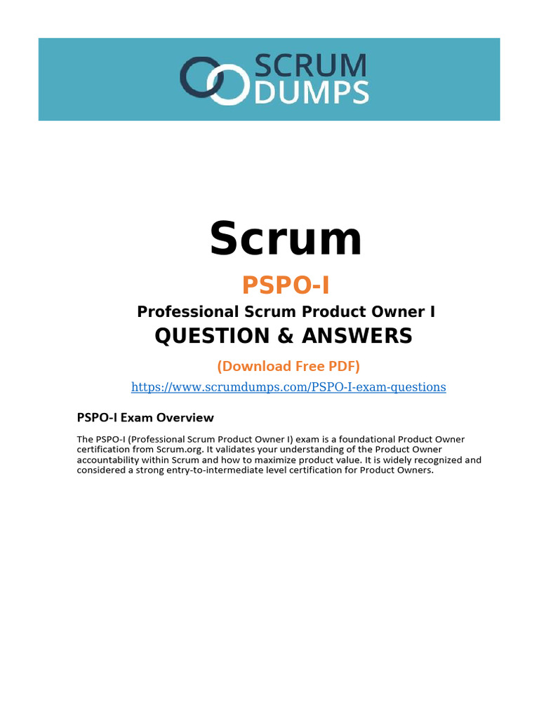 Scrum PSPO-I Exam Questions and Answers PDF | PDF | Agile Software ...