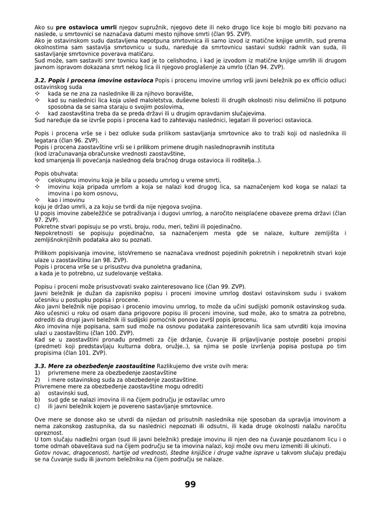 3.2. Popis I Procena Imovine Ostavioca | PDF