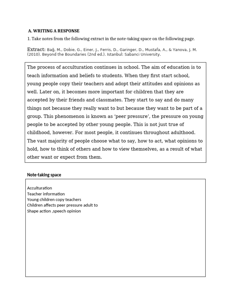Writing Booklet Assignment | PDF