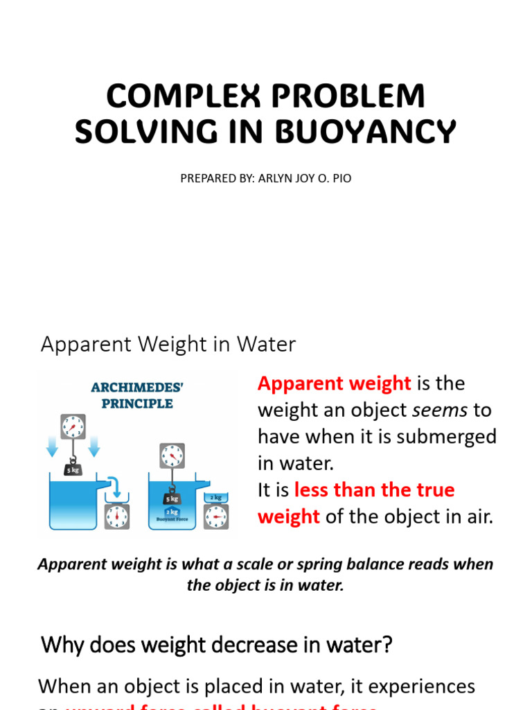 BUOYANCY-COMPLEX-PROBLEM-SOLVING-IN | PDF | Buoyancy | Weight