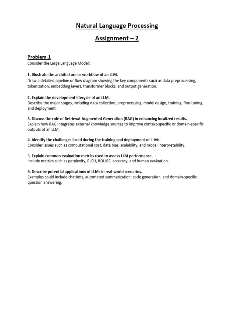 Natural Language Processing Assignment - 2: Problem-1 | PDF