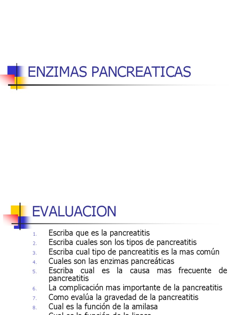 ENZIMAS PANCREATICAS Páncreas Especialidades Medicas