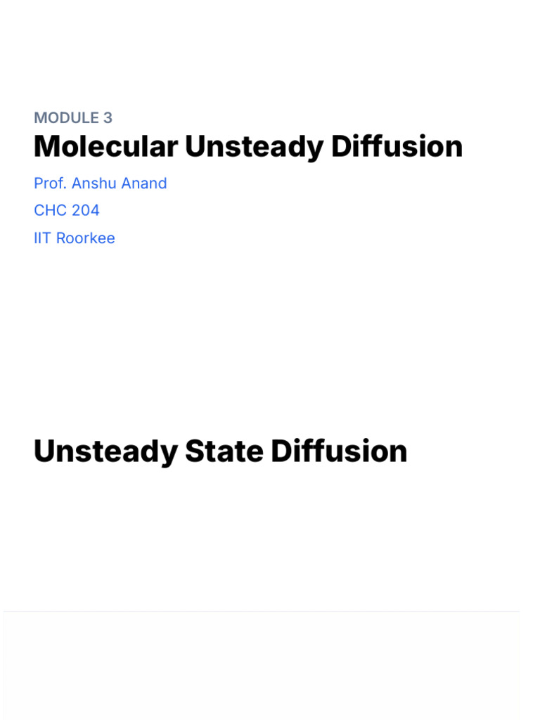 Module 3 - Molecular Diffusion | PDF