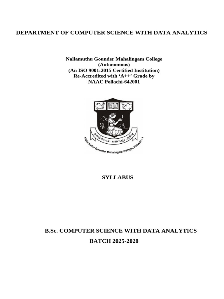 DA 2025 Syllabus I-VI | PDF | Data Science | Data Analysis