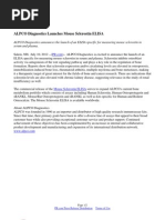 ALPCO Diagnostics Launches Mouse Sclerostin ELISA