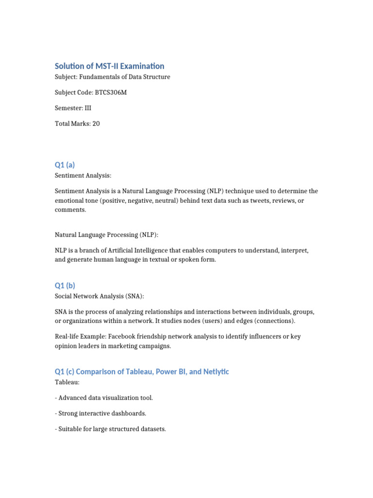 MST II Dsa Solution | PDF
