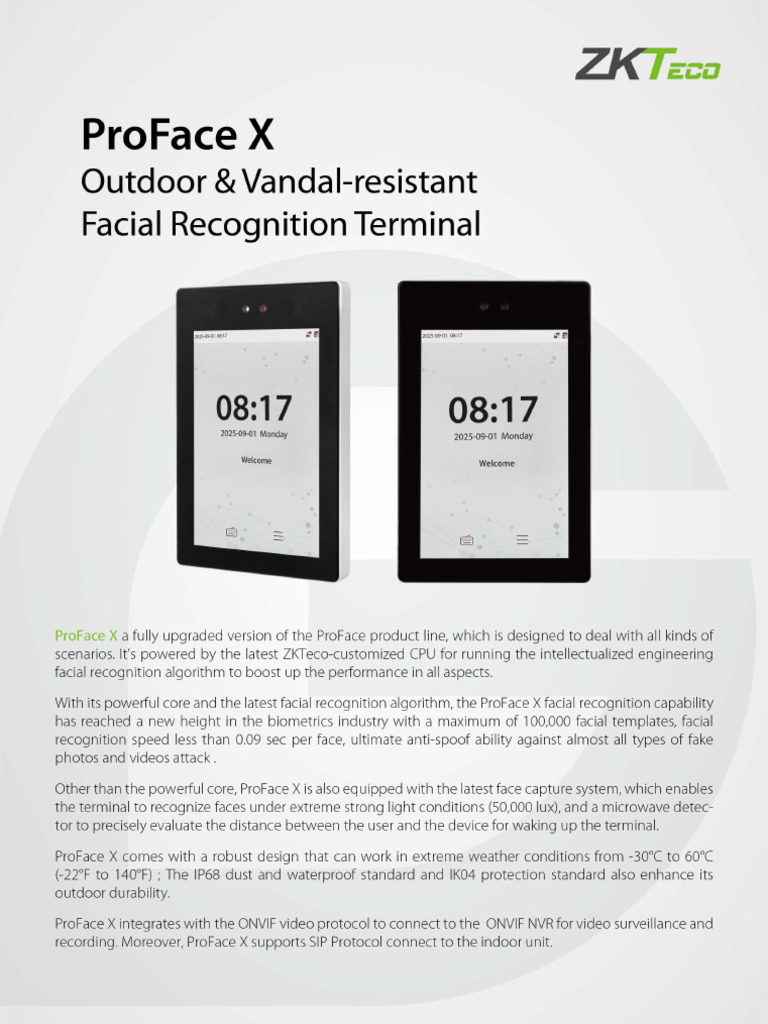 Proface X Datasheet 20260210 | PDF