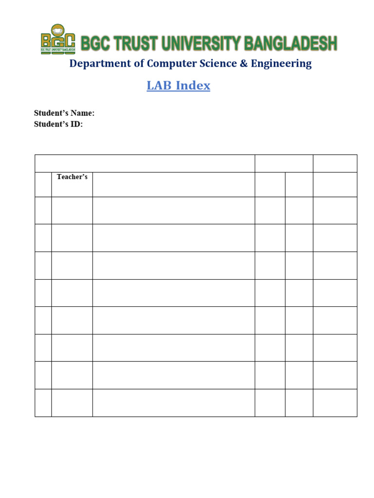 Lab Index | PDF