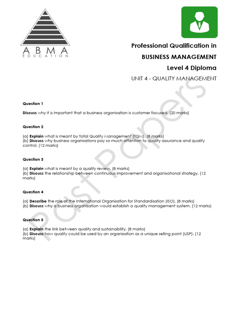 BUSM Level 4 Unit 4 | PDF