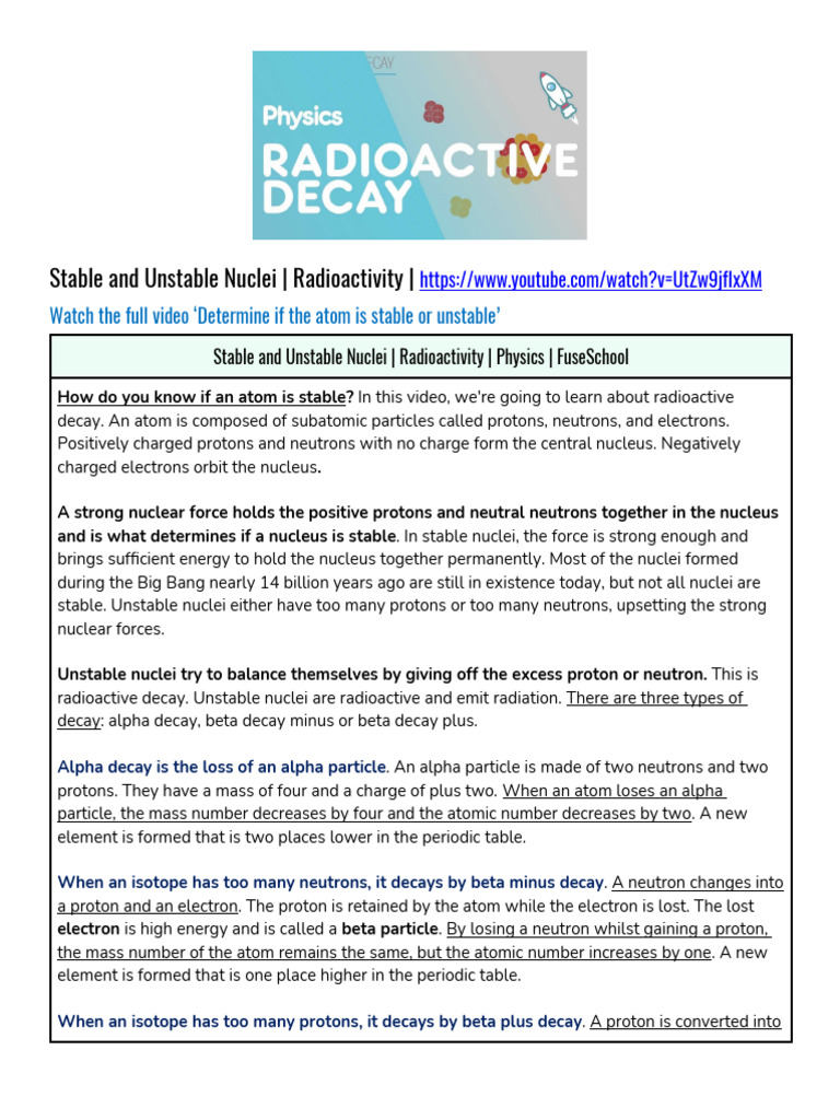 DP2 Worksheet Radioactive Decay | PDF | Radioactive Decay | Atomic Nucleus