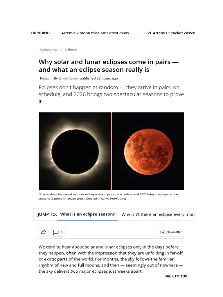 Why Solar and Lunar Eclipses Come in Pairs - and What An Eclipse Season ...