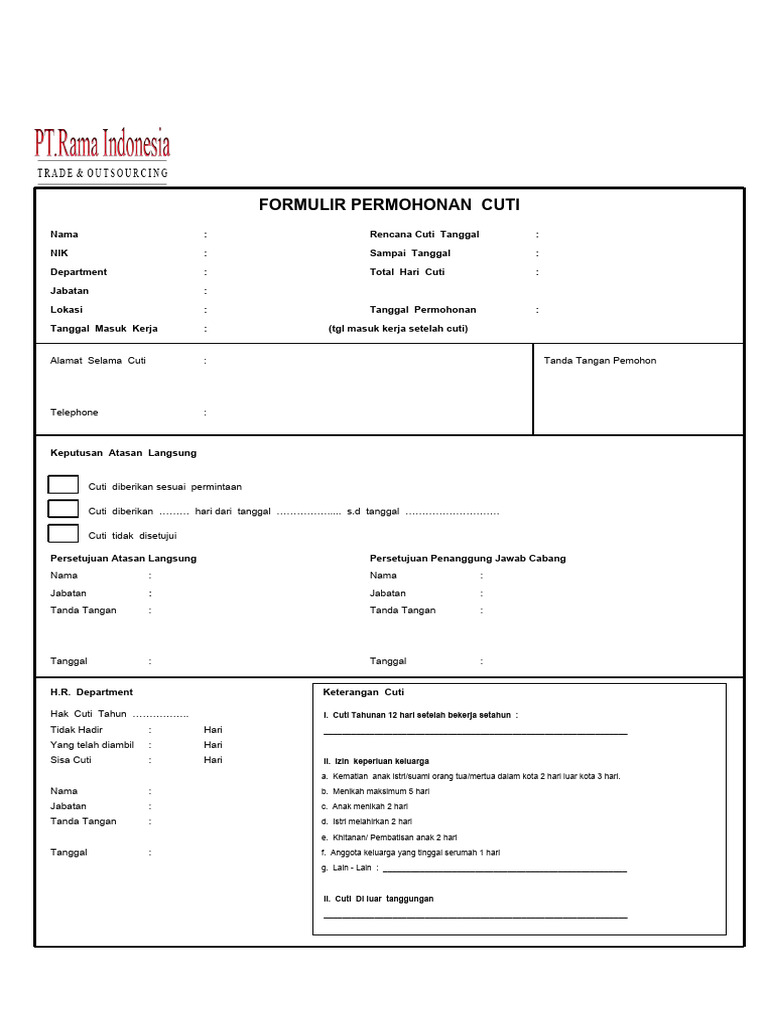 Form Rama Lengkap | PDF