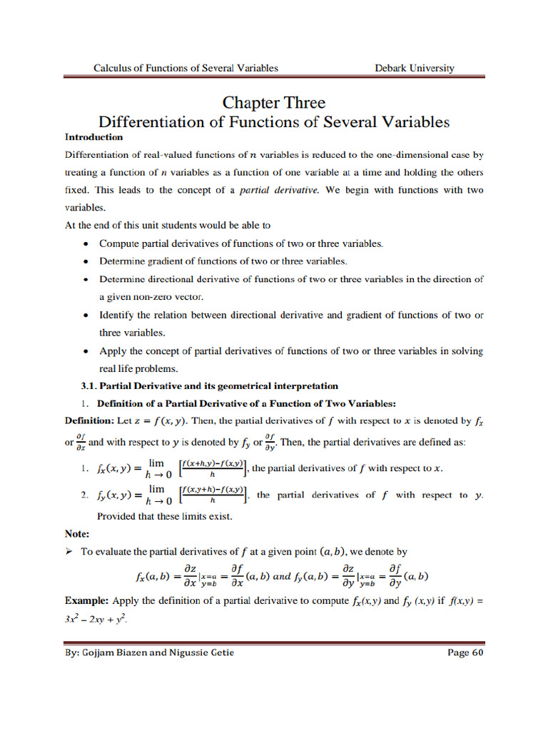 Calculus III-ch3 & Ch4 | PDF