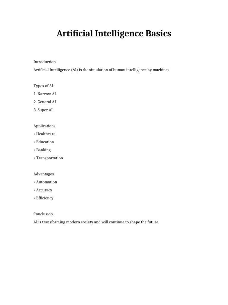Artificial Intelligence Basics | PDF