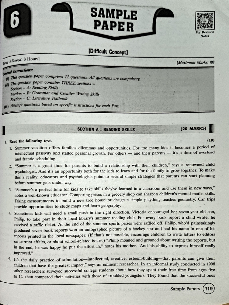 Sample Paper 6 | PDF