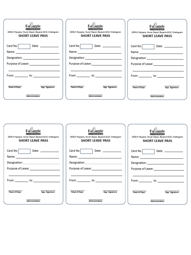 Short Leave Pass | PDF