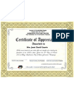 Certificate of Appreciation