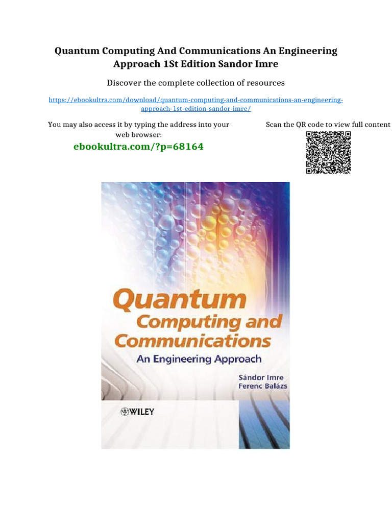 Quantum Computing and Communications An Engineering Approach 1st ...
