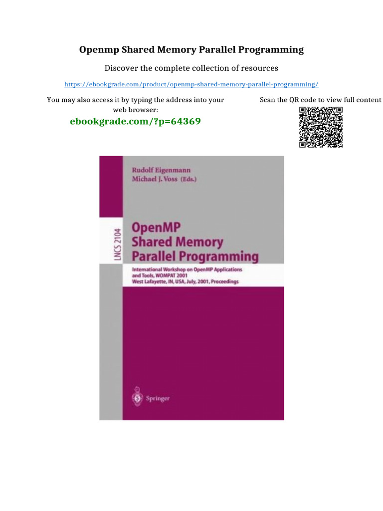 OpenMP Shared Memory Parallel Programming Newest Edition 2025 | PDF ...