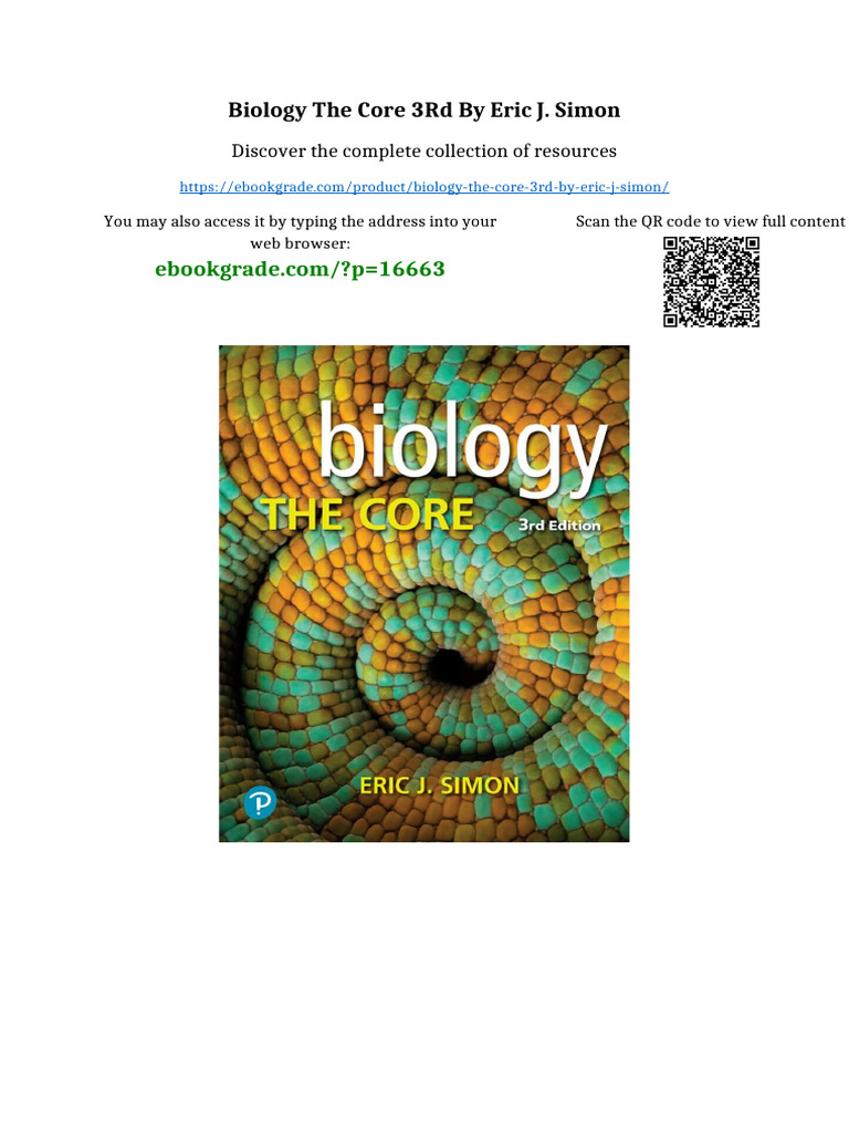 Biology The Core 3rd By Eric J. Simon online pdf | PDF | Intellectual ...
