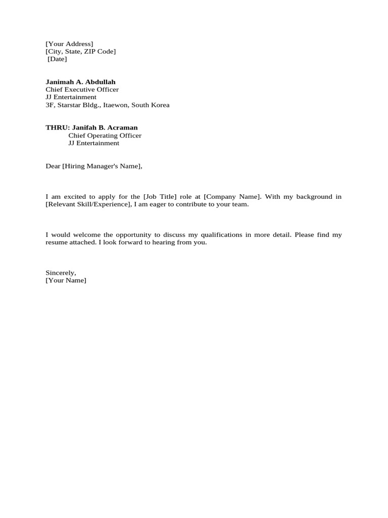 Sample Application Letter II | PDF