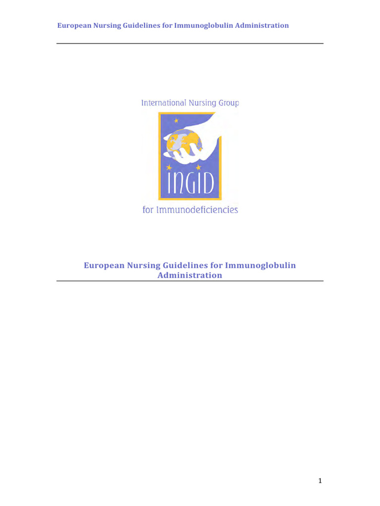 23 European Nursing Guidelines Immunoglobulin Administration | PDF ...