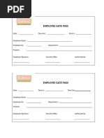 Employee Gate Pass Template | PDF