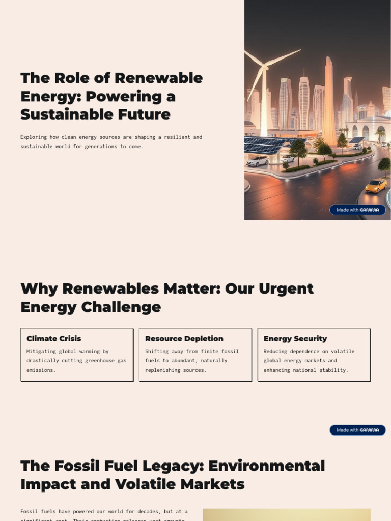 The Role of Renewable Energy Powering A Sustainable Future | PDF ...