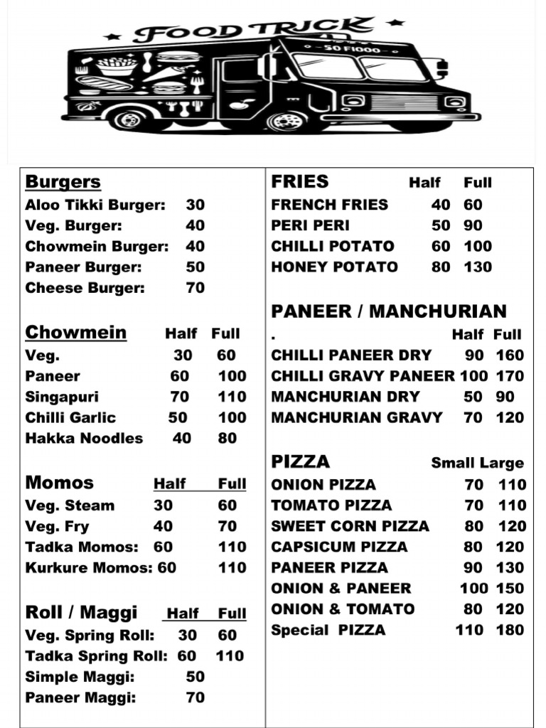 Food Van Menu 1 - Image-Only Version | PDF