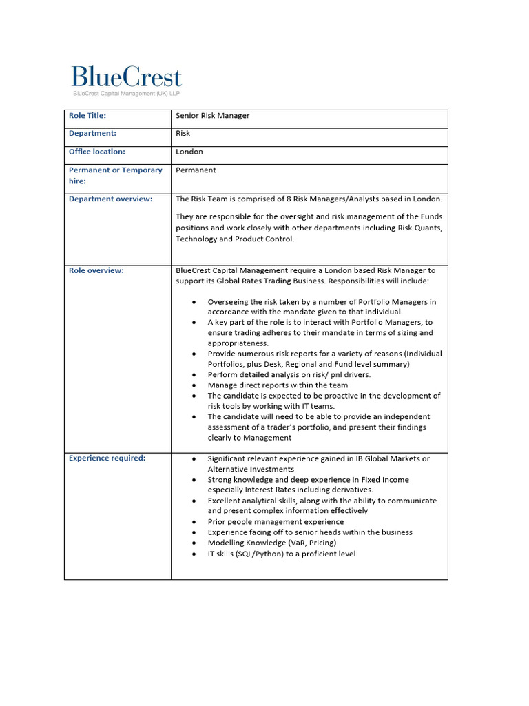 Senior Risk Manager Rates 2025 | PDF | Risk Management