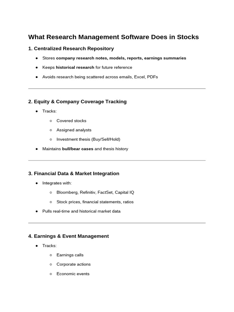 What Research Management Software | PDF | Investing | Financial Analyst