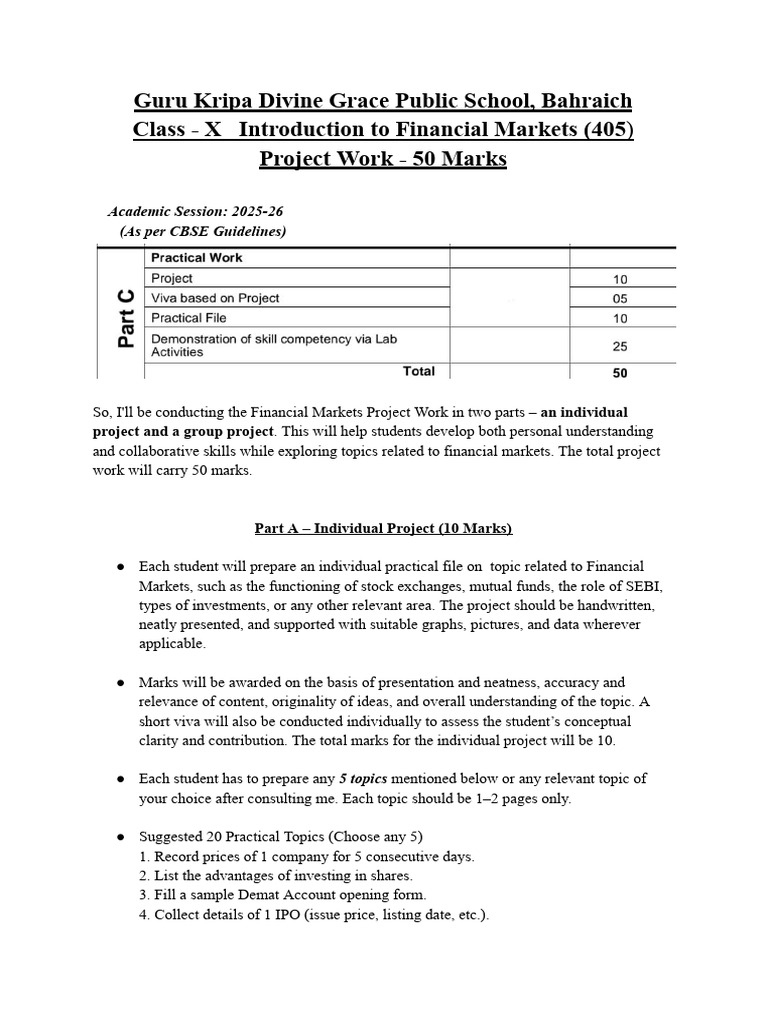 CLX F.M Project Work 202526 | PDF | Financial Markets | Mutual Funds