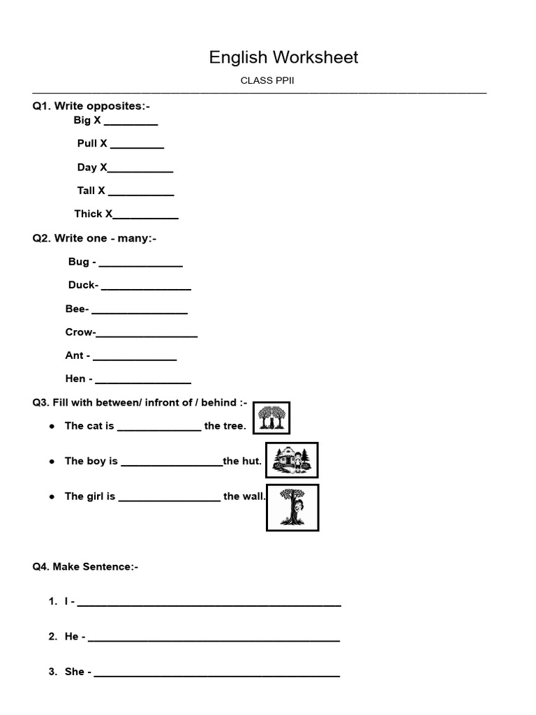English Worksheet | PDF