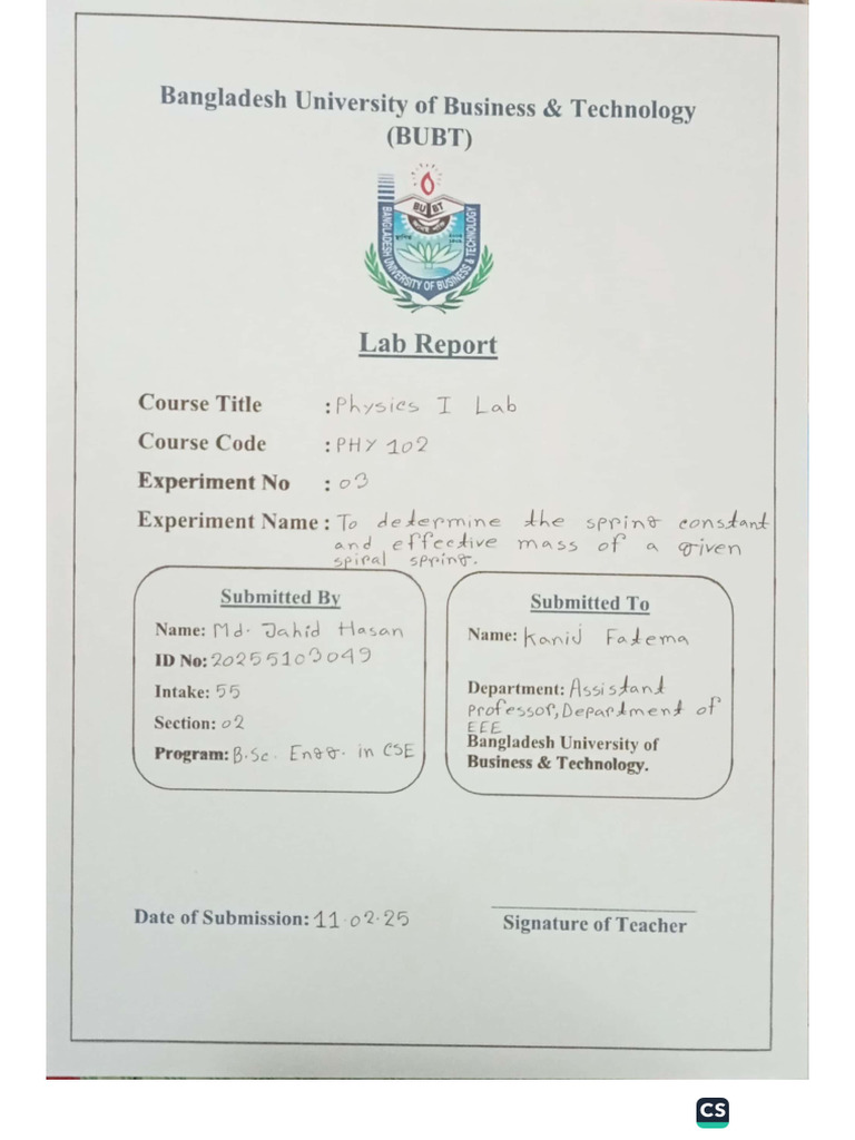 My Exp 3 Phy | PDF